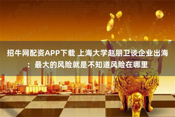 招牛网配资APP下载 上海大学赵朋卫谈企业出海：最大的风险就是不知道风险在哪里